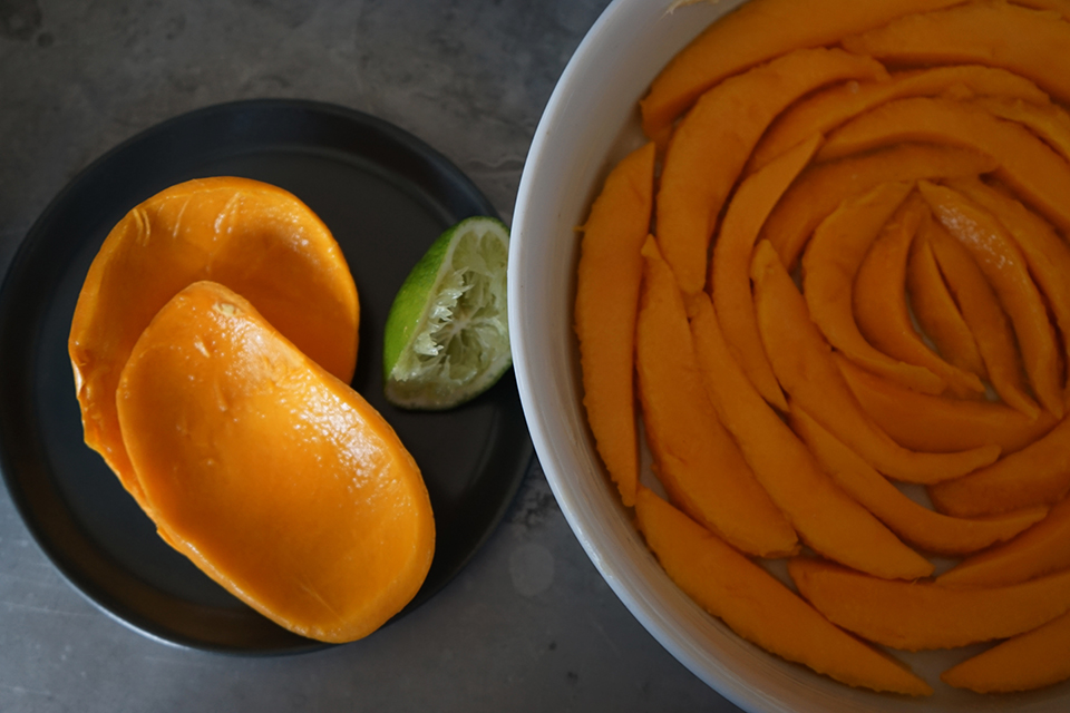 Resized Upside Down Cake - mango peels and stage 1